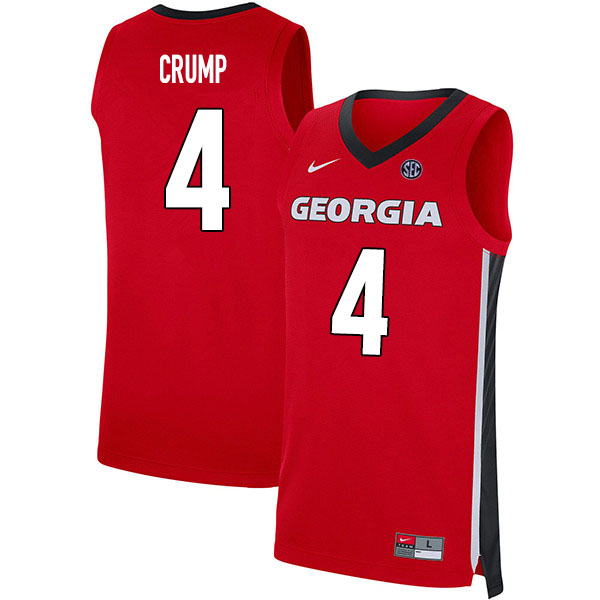 2020 Men #4 Tyree Crump Georgia Bulldogs College Basketball Jerseys Sale-Red